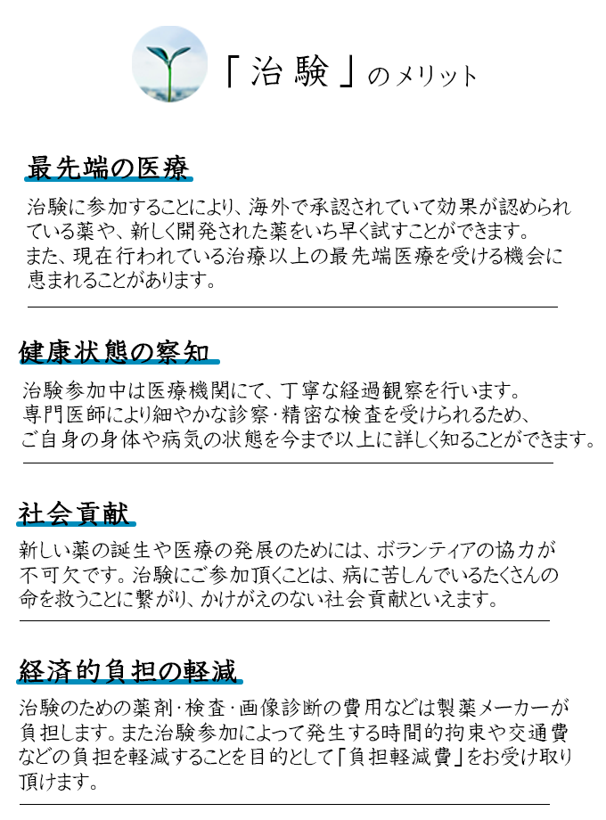 健康を気にするなら、治験という方法があります。